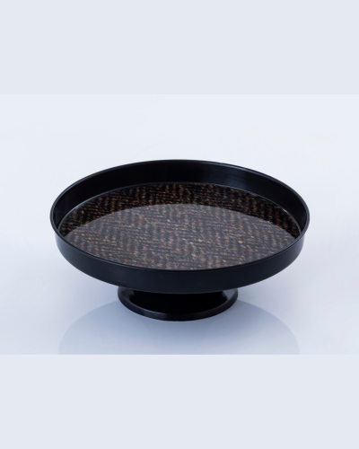 Black & Copper Brown Woven Cake Stand