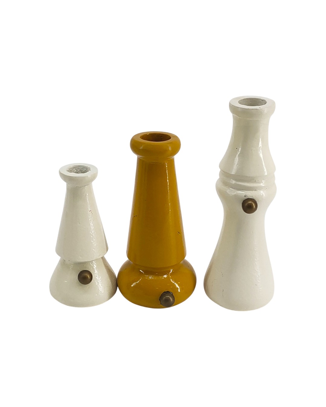 Tapered Modern Miniature Vases with Brass Detail