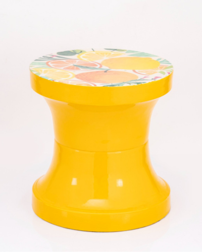 Vibrant Citrus Fruit Accent Stool