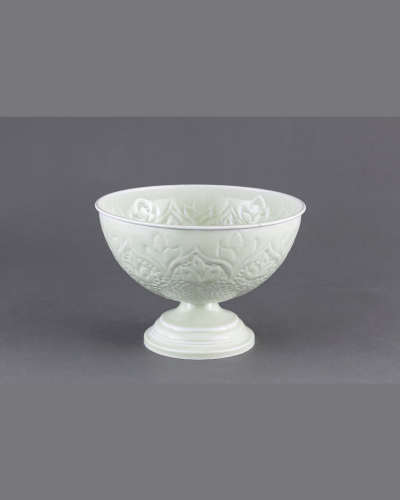 Mint Green Embossed Pedestal Bowl