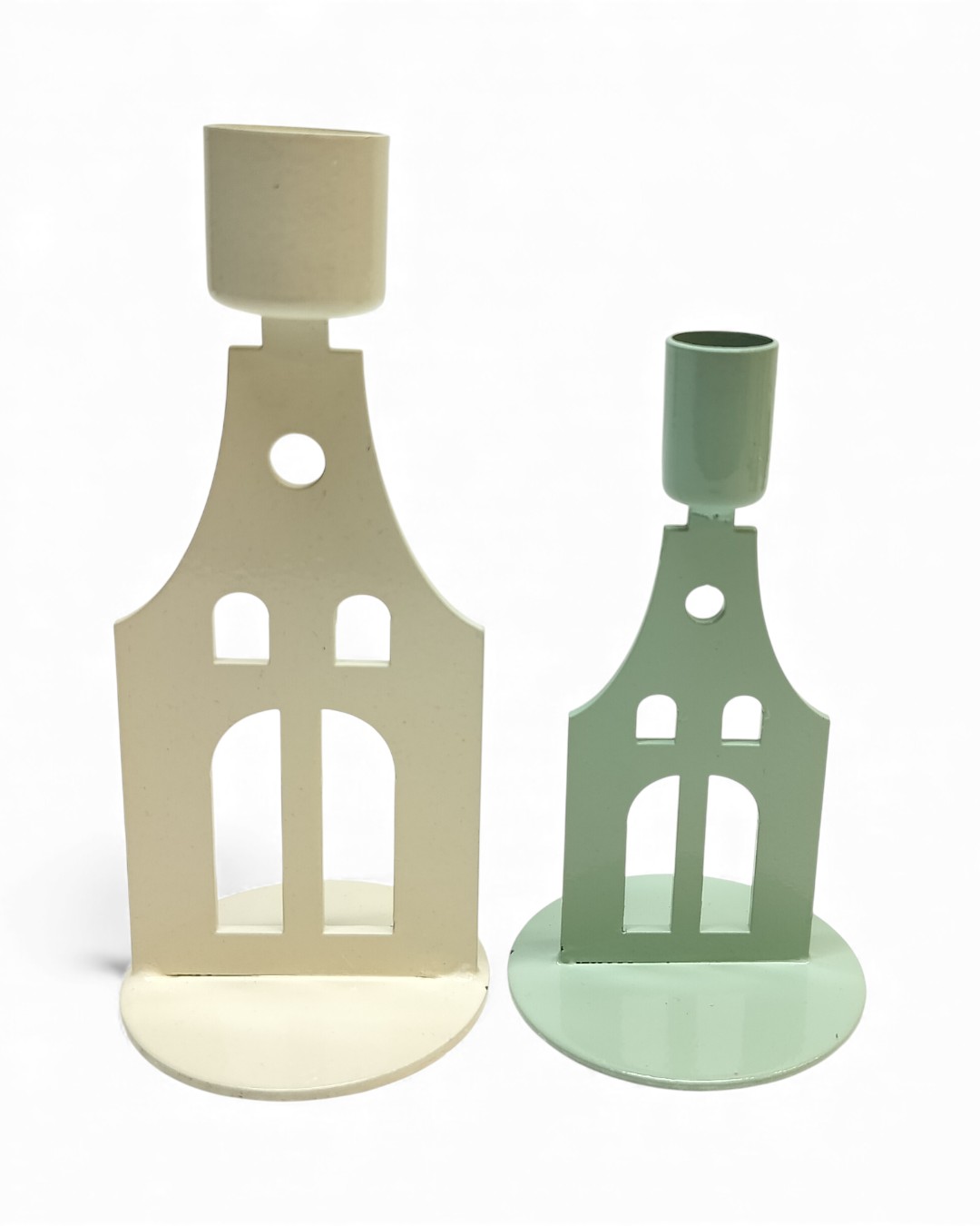 Nordic Tall Gable House Taper Candlestick Set