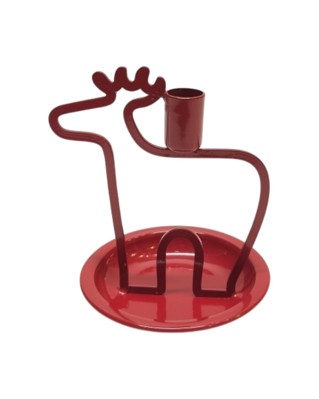 Modern Red Wireframe Reindeer Taper Holder