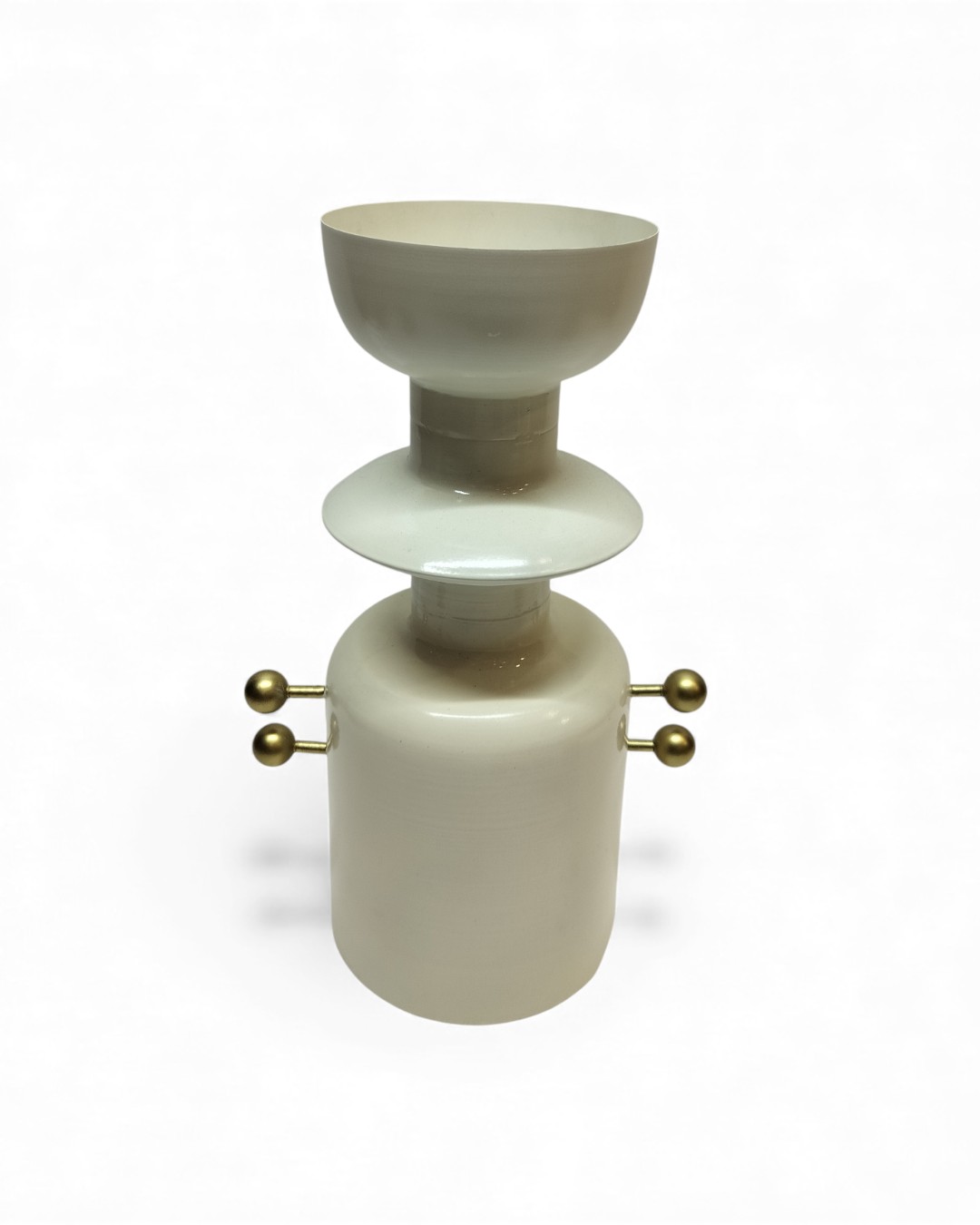 Mid-Century Modern Structure Vase with Brass Rods