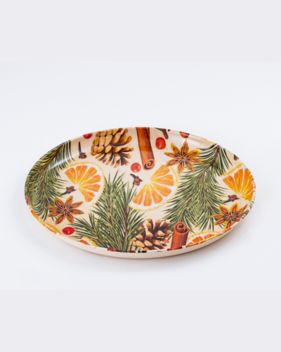 Decorative Plate – Citrus & Pine Design