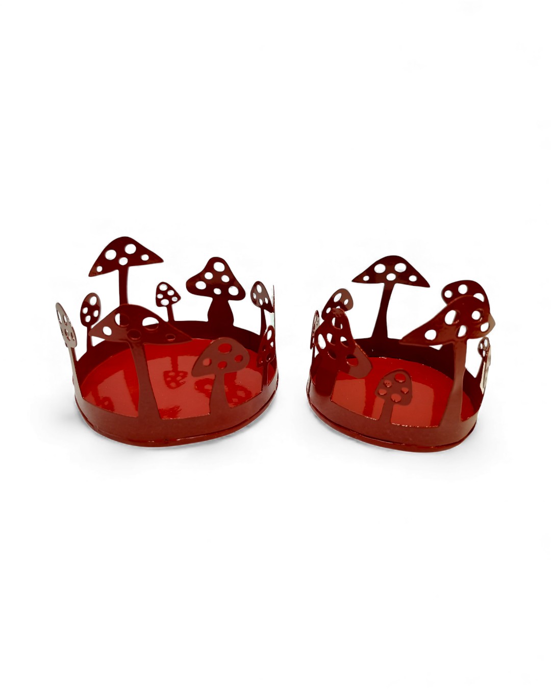 Set of 2 Forest Mushroom Cutout Votive