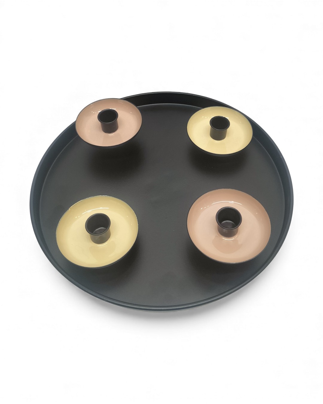 Matte Black Assorted Enamel Candle Holders
