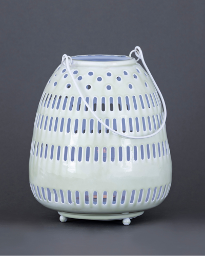 Pastel Mint Striped Lantern