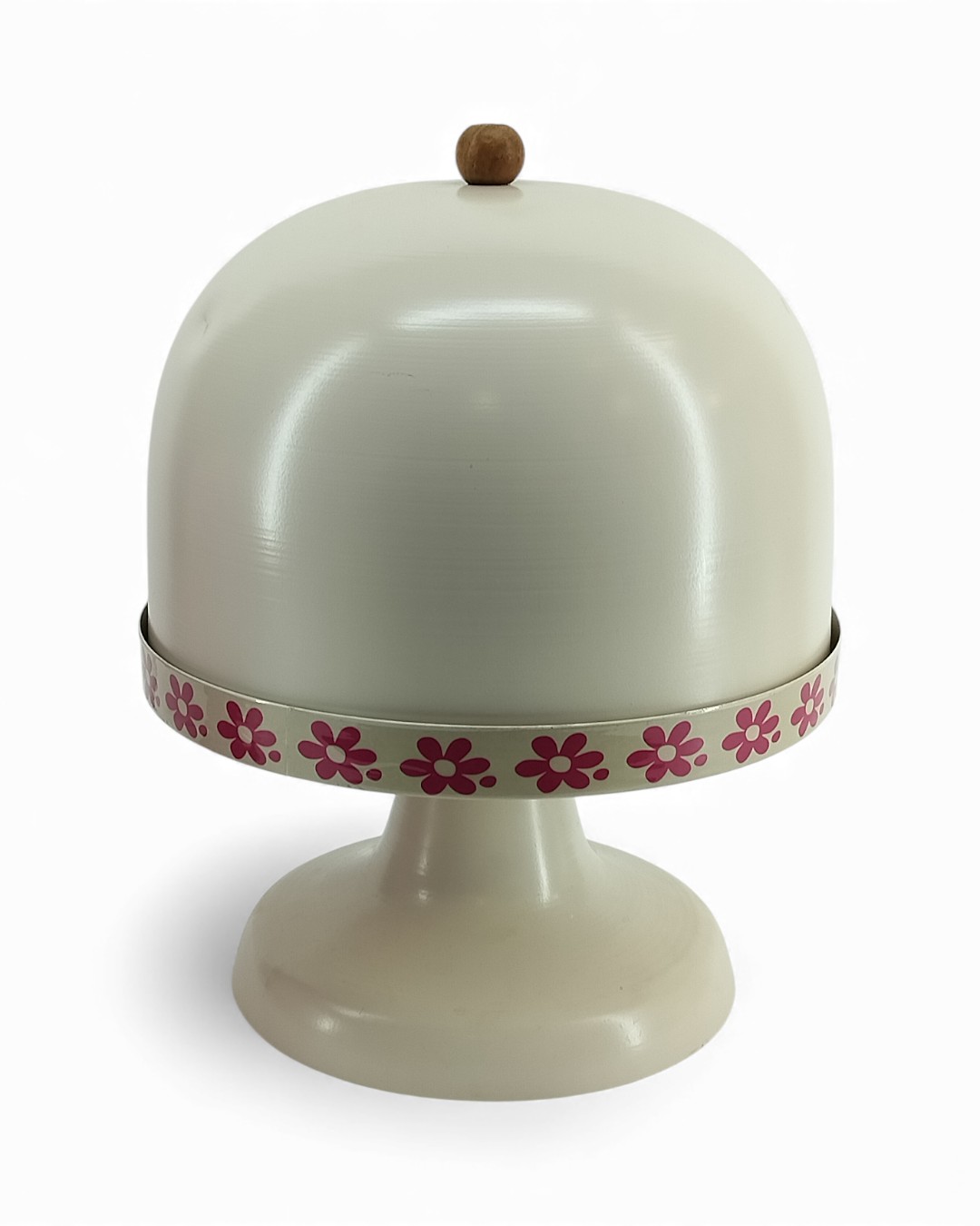 Retro Scroll work Floral Cake Plate with Dome