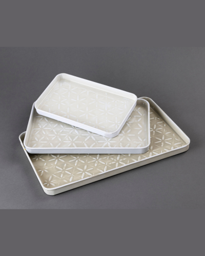 Rectangular Tray Set – Grey Geometric