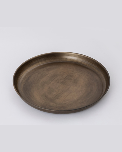Round Brushed Bronze Tray