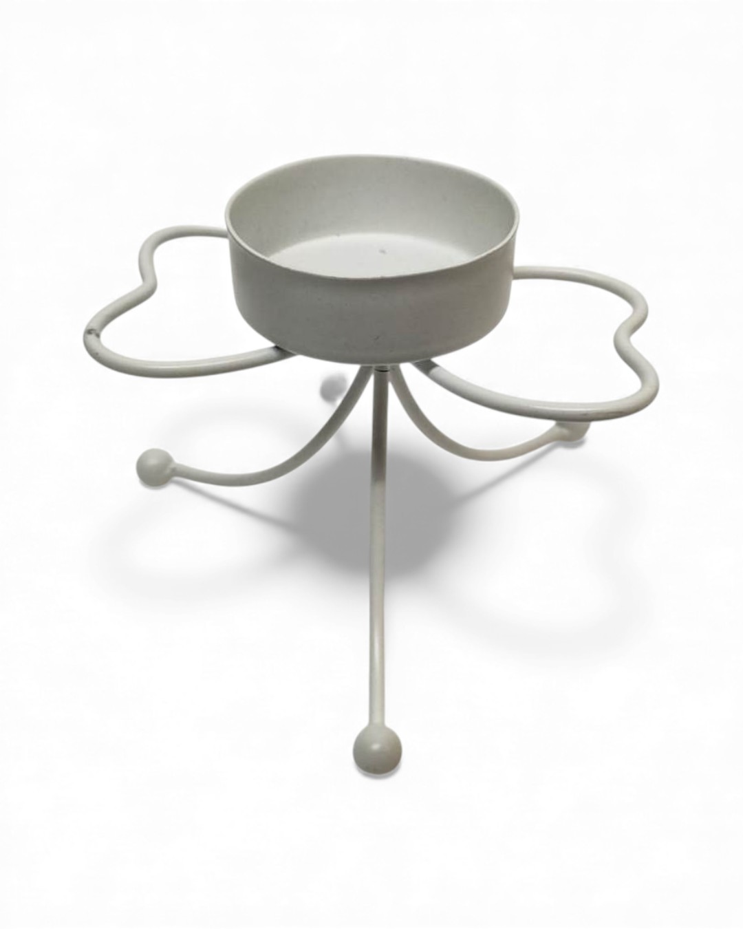 Minimalist White Flower/Clover Tealight Stand