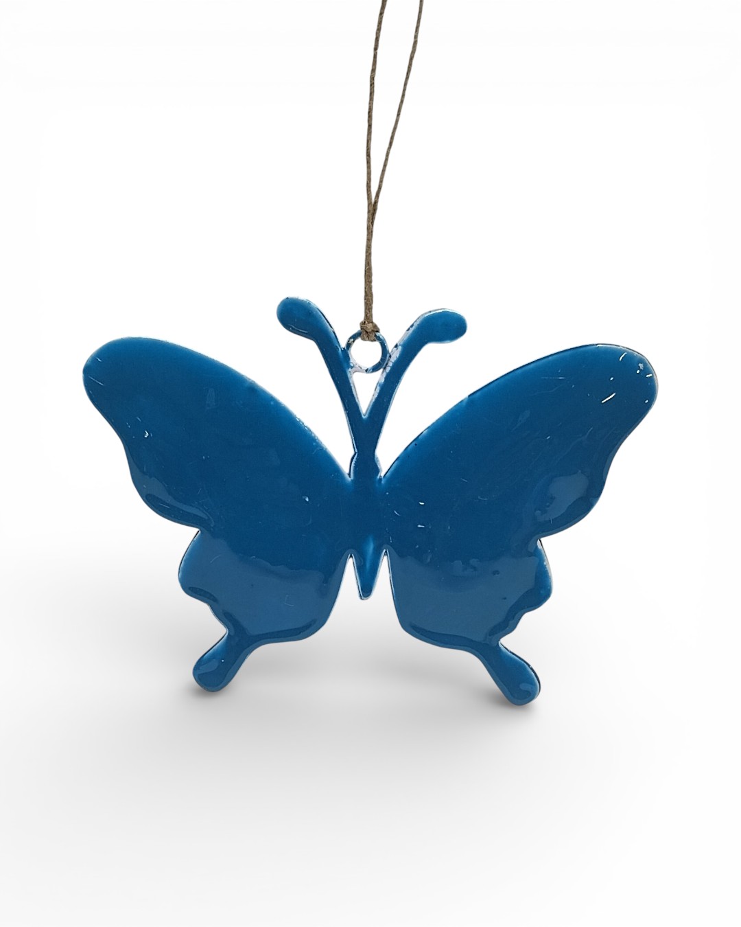 Electric Blue Butterfly Enamel Hanging