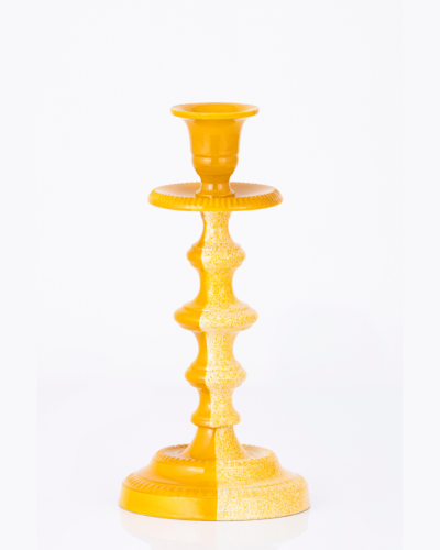 Split-Toned Yellow & White Candlestick