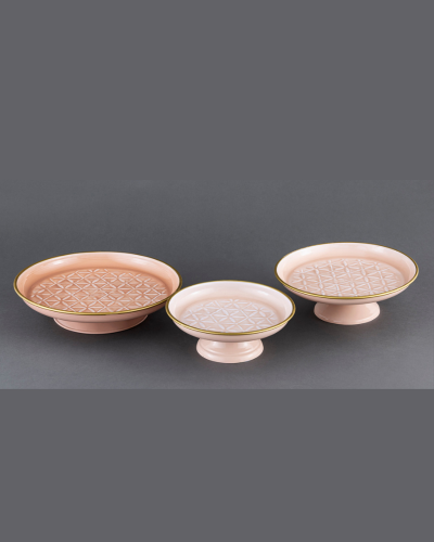Peach/Pink Trays with Gold Rim