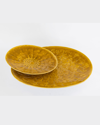 Golden Bloom Wall Tray Set