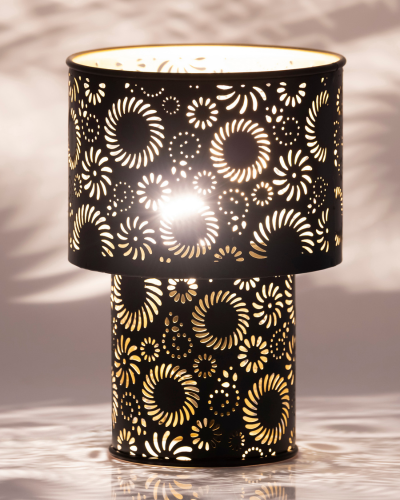 Black & Gold Firework Pattern Table Lamp