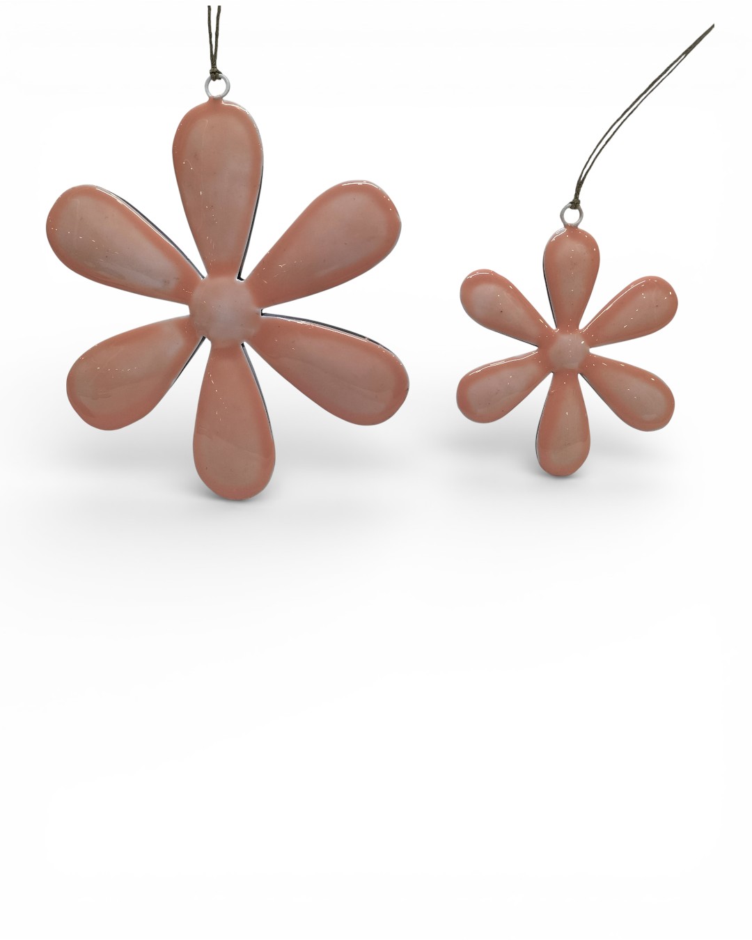 Blush Pink Enamel Daisy Ornaments