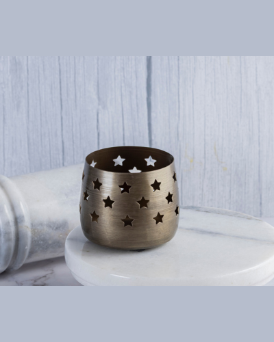 Star Cut Brass Antique VotivE