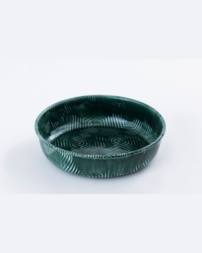 Deep Green Patterned Round Bowl
