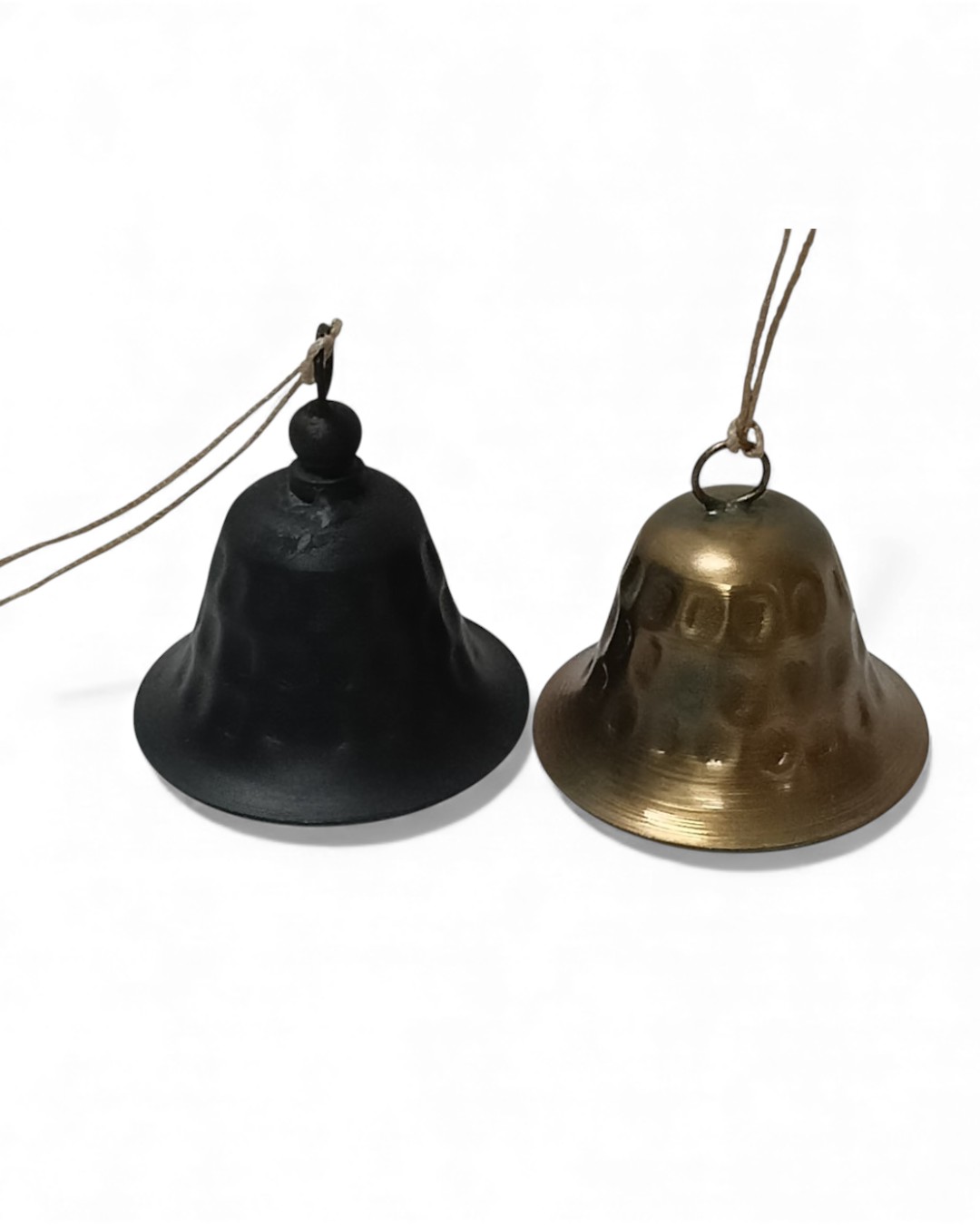 Set of 2 Flared Bells, Matte Black & Bronze