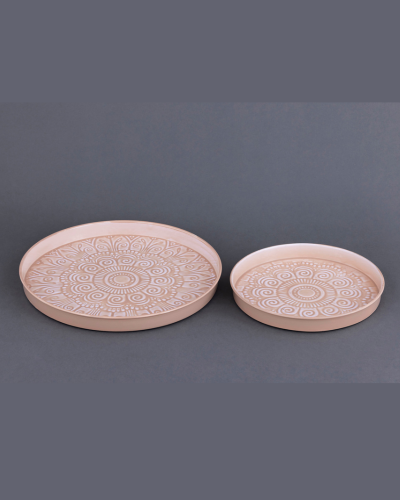 Soft Blush Mandala Ceramic Plates