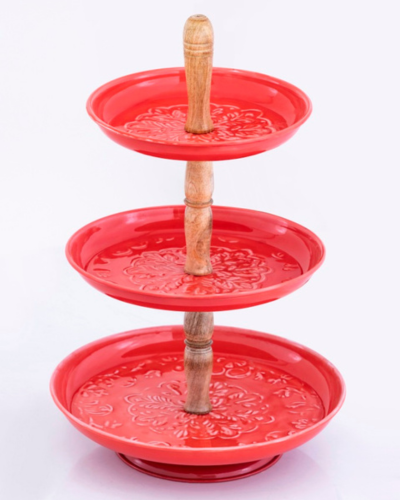 Scarlet Bloom Three-Tier Stand