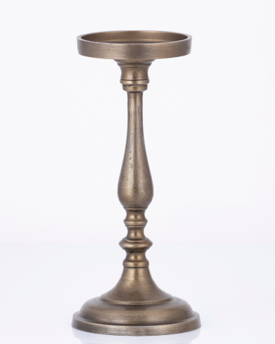 Wide Plate Brass Candle Holder