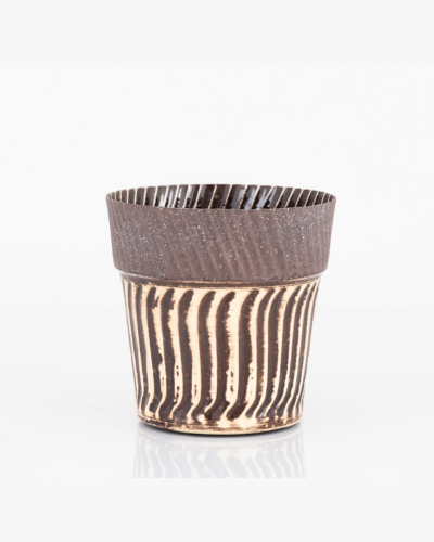 Dual-Texture Rustic Brown Pot