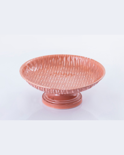 Textured Peach Pedestal Plate
