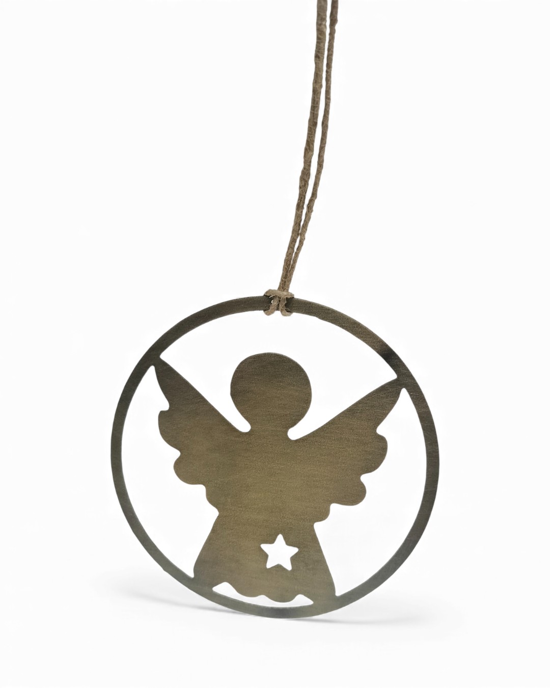 Classic Angel Silhouette Metal Hanging Ornament