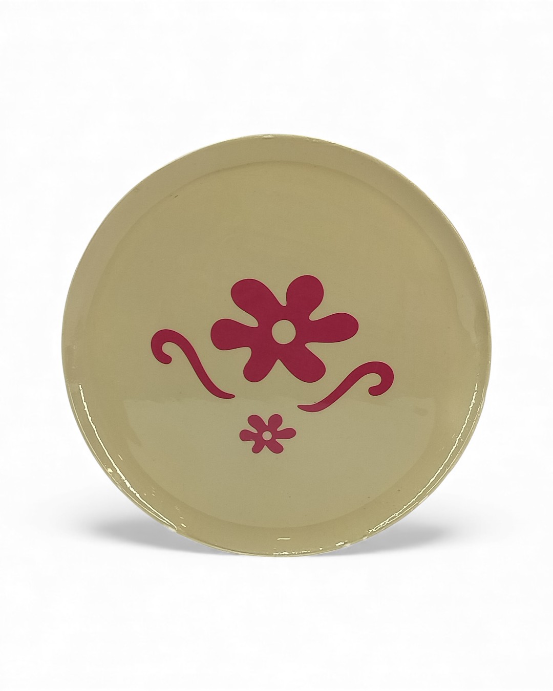 Greige Scroll Round Accent Plate