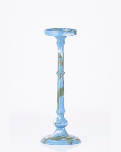Marbled Sky Blue Candlestick