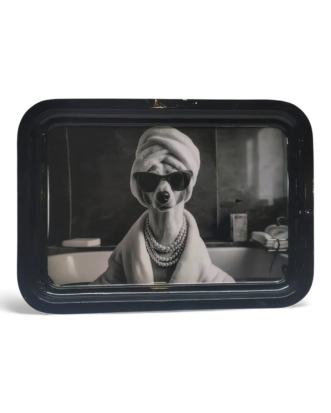 Monochromatic Diva Dog Rectangular Vanity WallTray