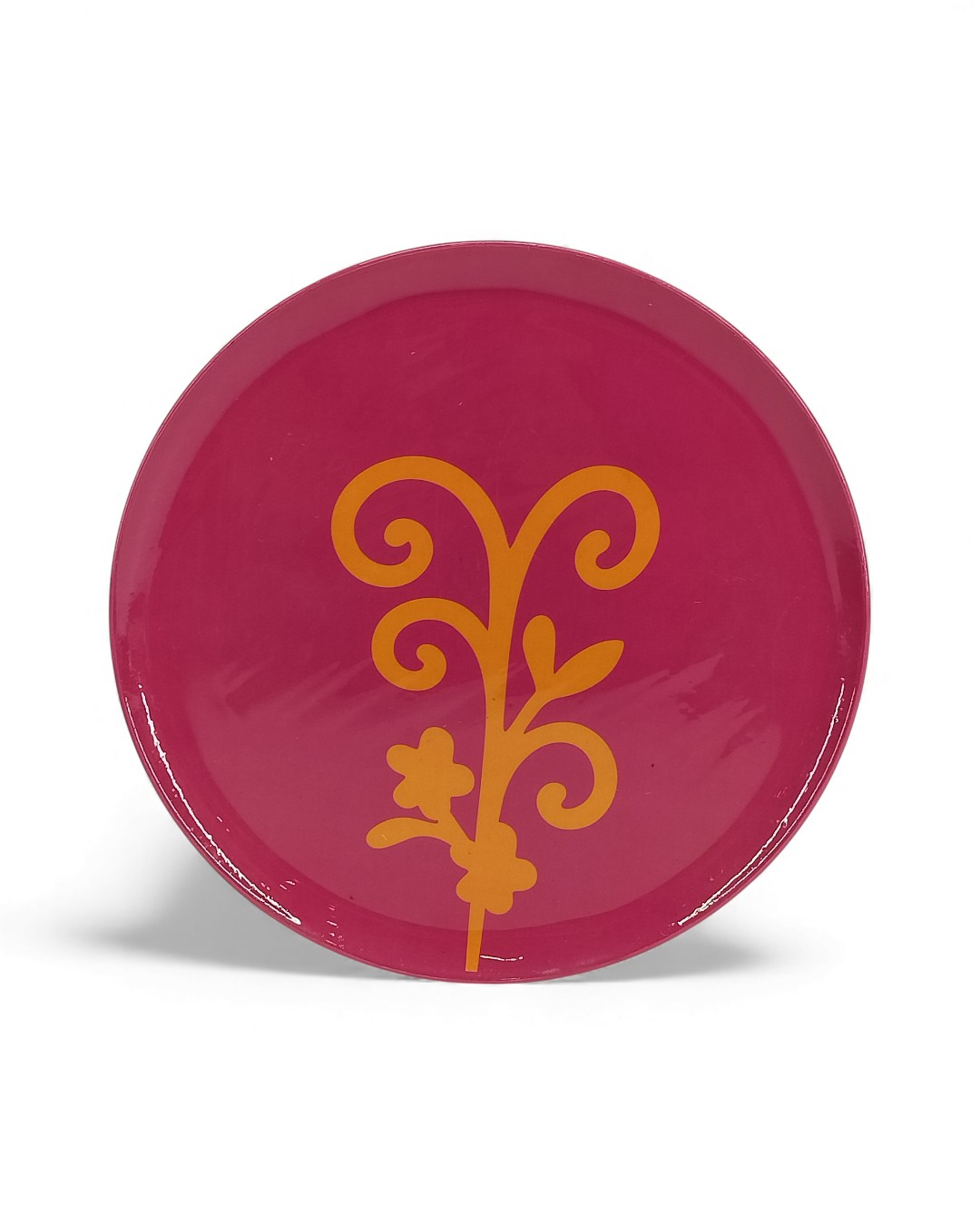 Bold Contrast Botanical Scroll Plate