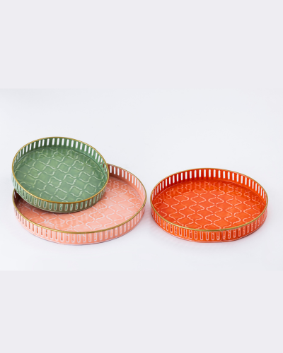 Round Cutwork Trays – Set of 3
