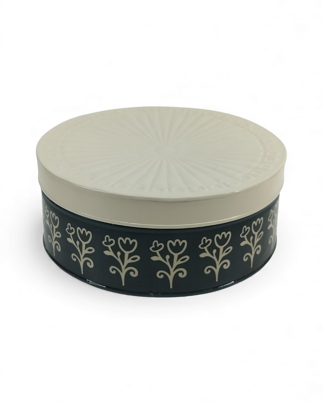 Joyful Scrolls Storage Box - Dark Teal & Cream