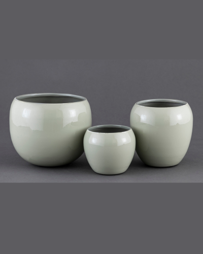 Set of 3 Rounded Votives in Light Grey