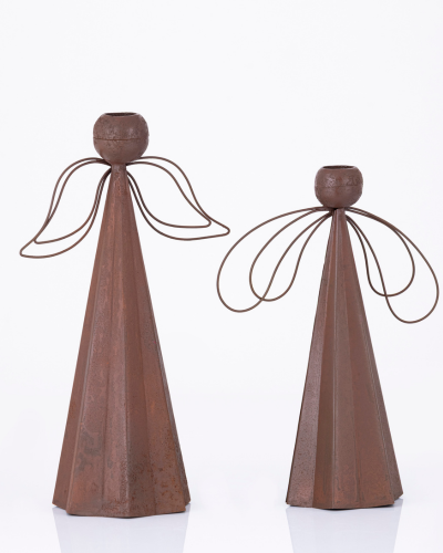 Rustic Angel Candle Holders (Set of 2)