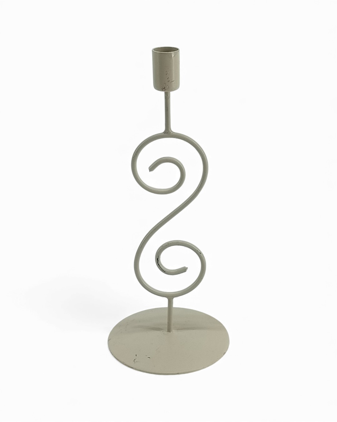 Joyful Scrolls Taper Candlestick - Beige S-Scroll