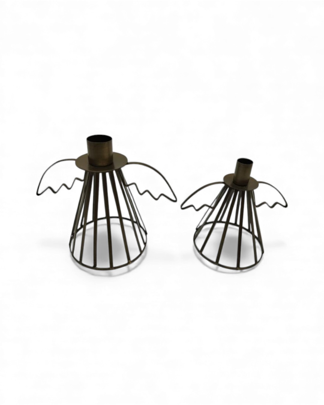 The Celestial Duo: Wire-Frame Angel Candle Stands