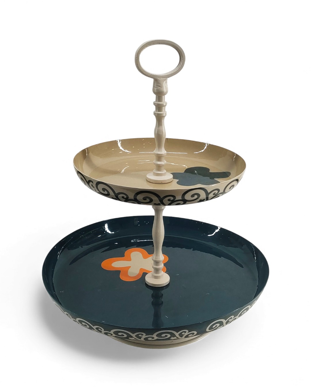 Dusky Navy & Sunset Cake Scroll Stand