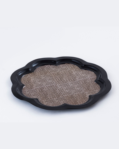 Ebony Scallop Woven Tray