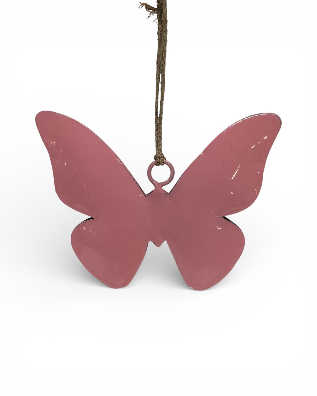 Dusty Rose Enamel Butterfly Hanging