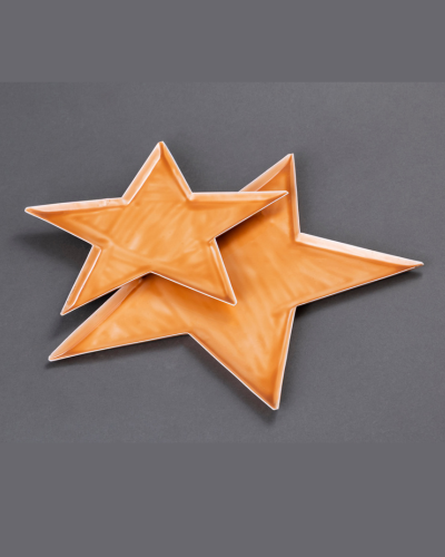 Amber Star-Shaped Decorative Trays