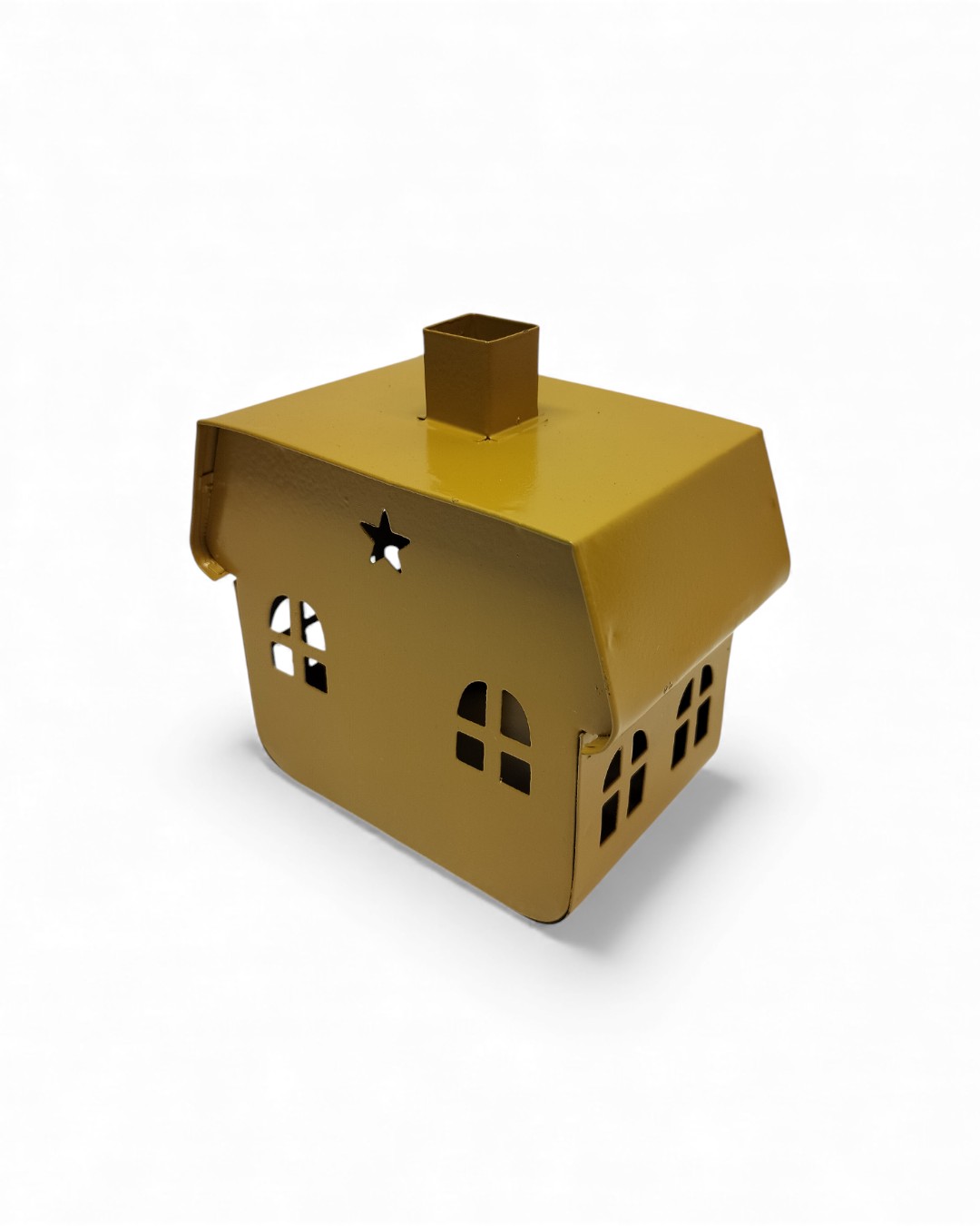 Mini Metal House Decoration, Ochre/Mustard