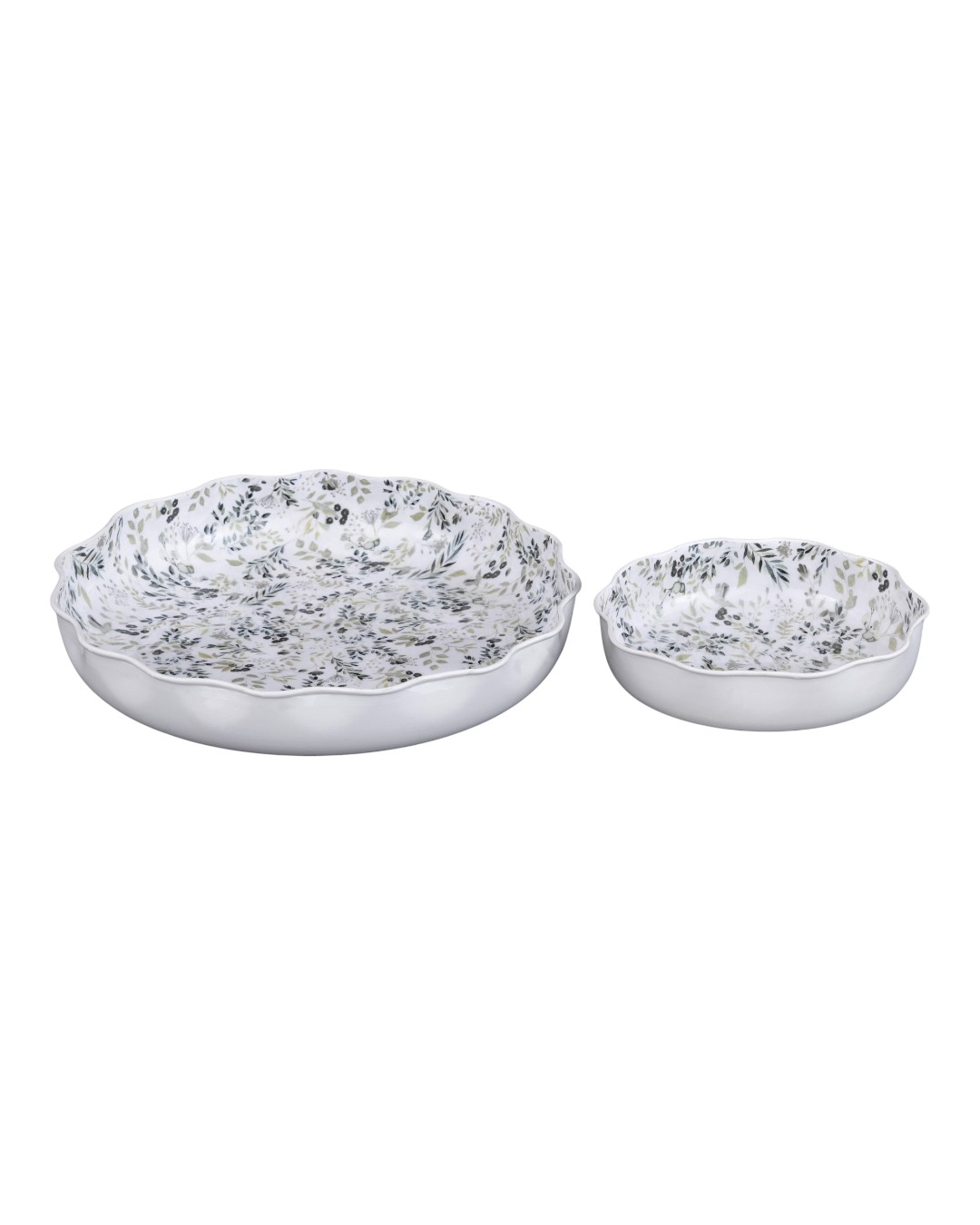 Monochrome Wildflower Platter Set