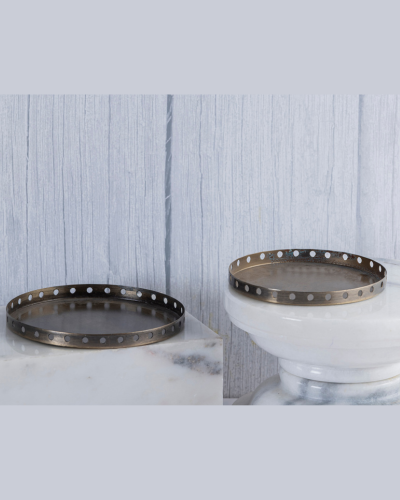 Perforated Edge Round  Trays (Set of 2)