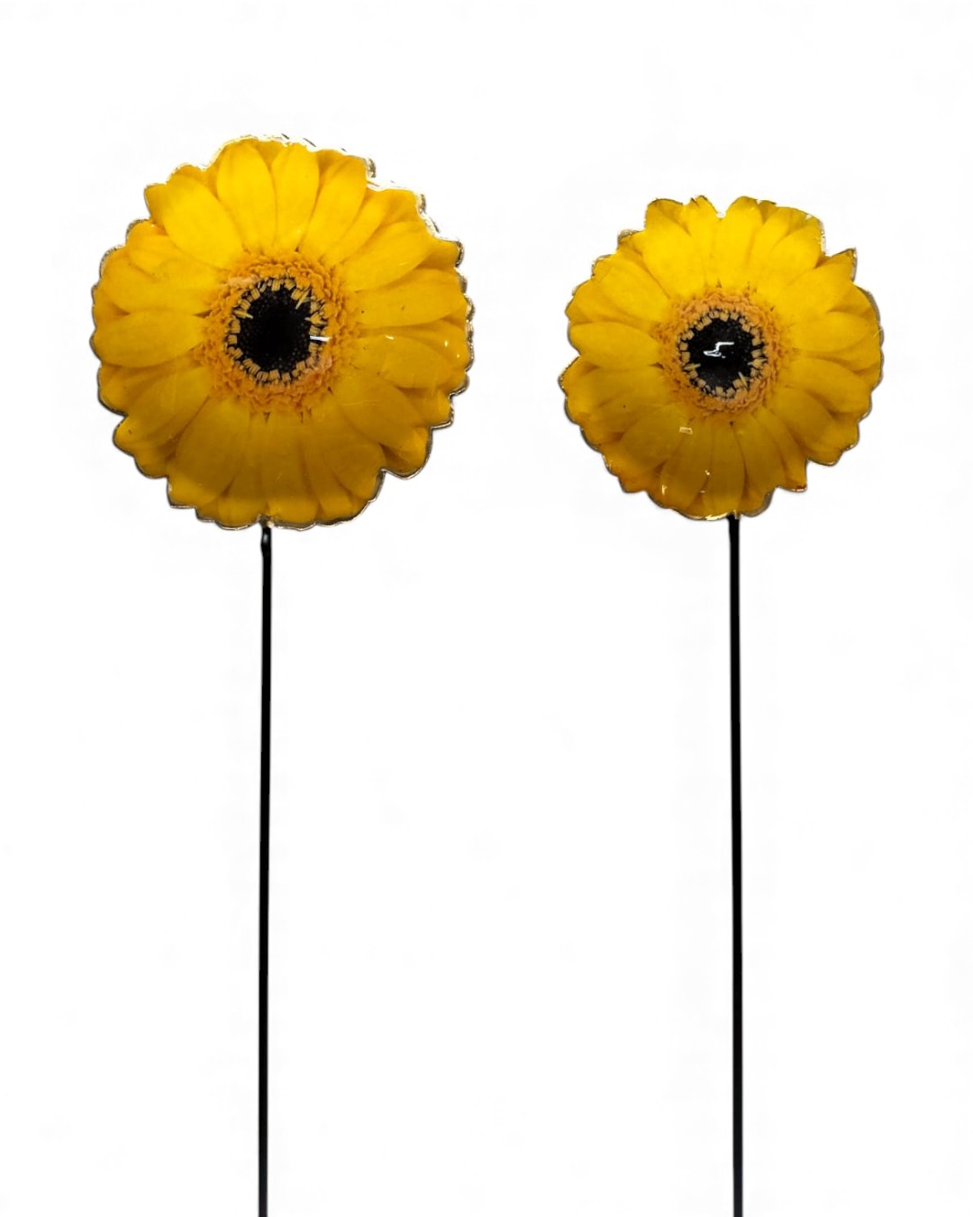 Realistic Yellow Gerbera Daisy Garden Sticks