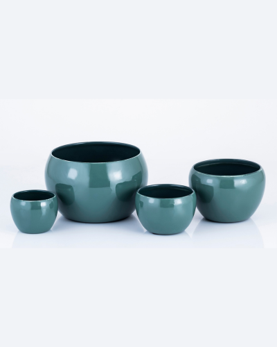 Set of 4 Rounded Votives in Glossy Tea