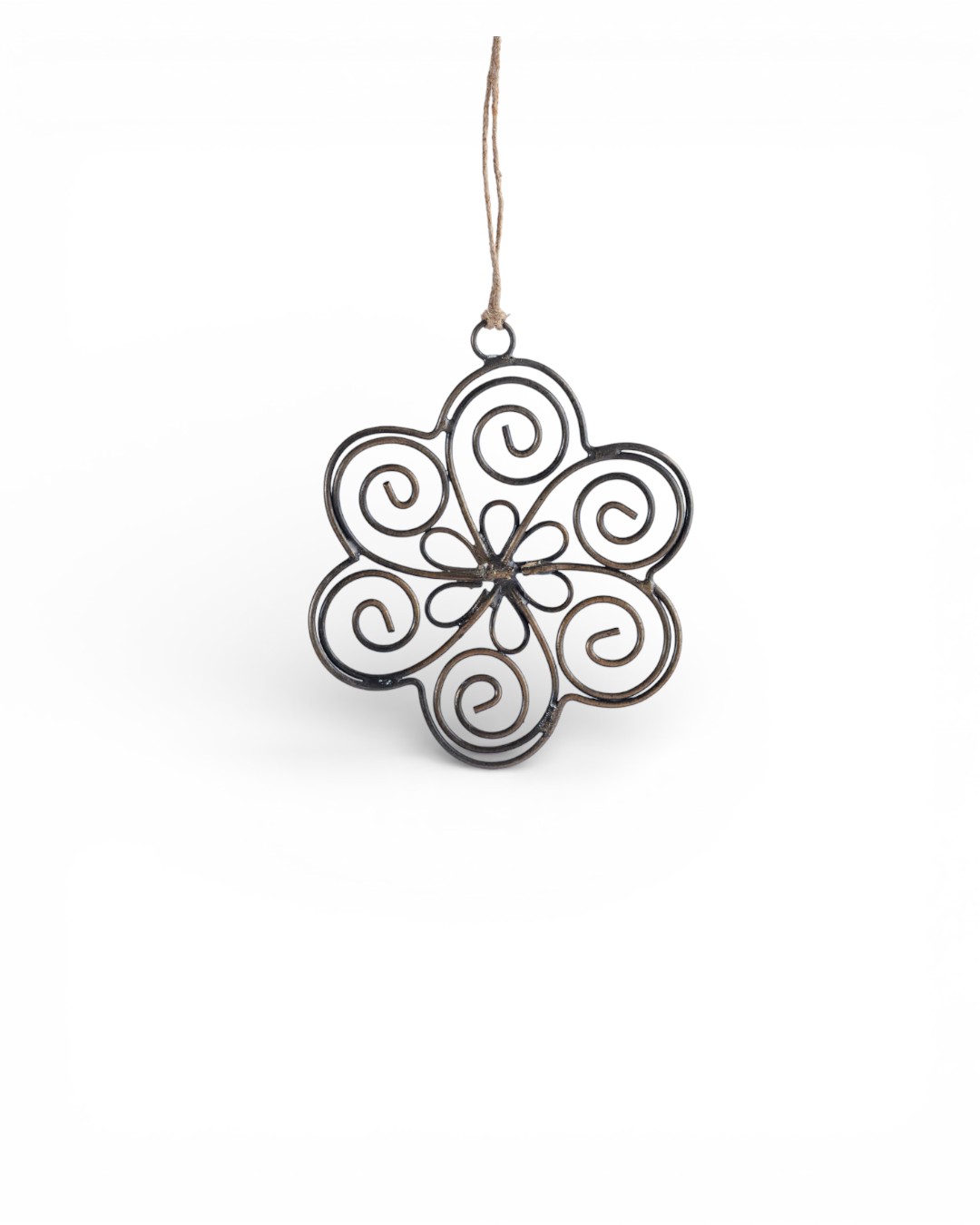 Vintage Brass Spiral Blossom Hanging